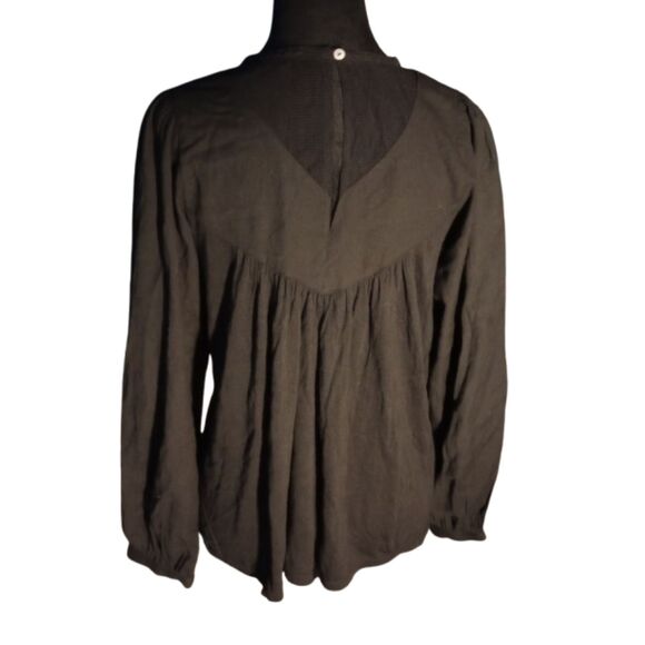 Lucky Brand Women's Size Small Black Blouson Pull over Blouse - Picture 2 of 5